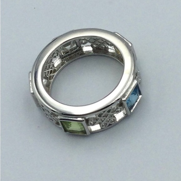 Sz 5 Genuine Multi Gemstone Band Ring NWOT - Picture 3 of 4